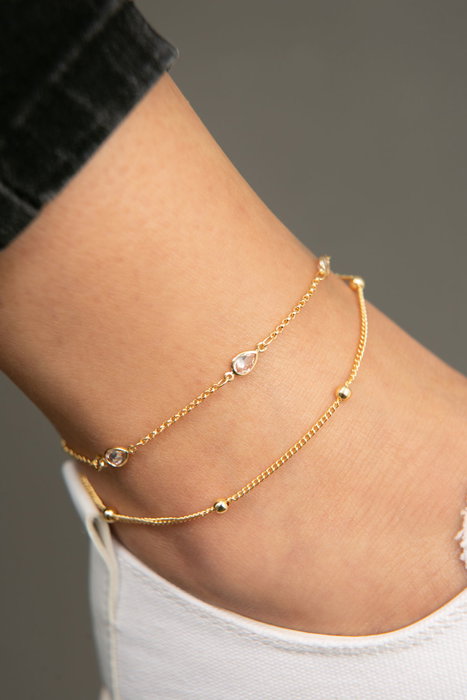 Heliophilia Silver Tobillera de Metal Dorado